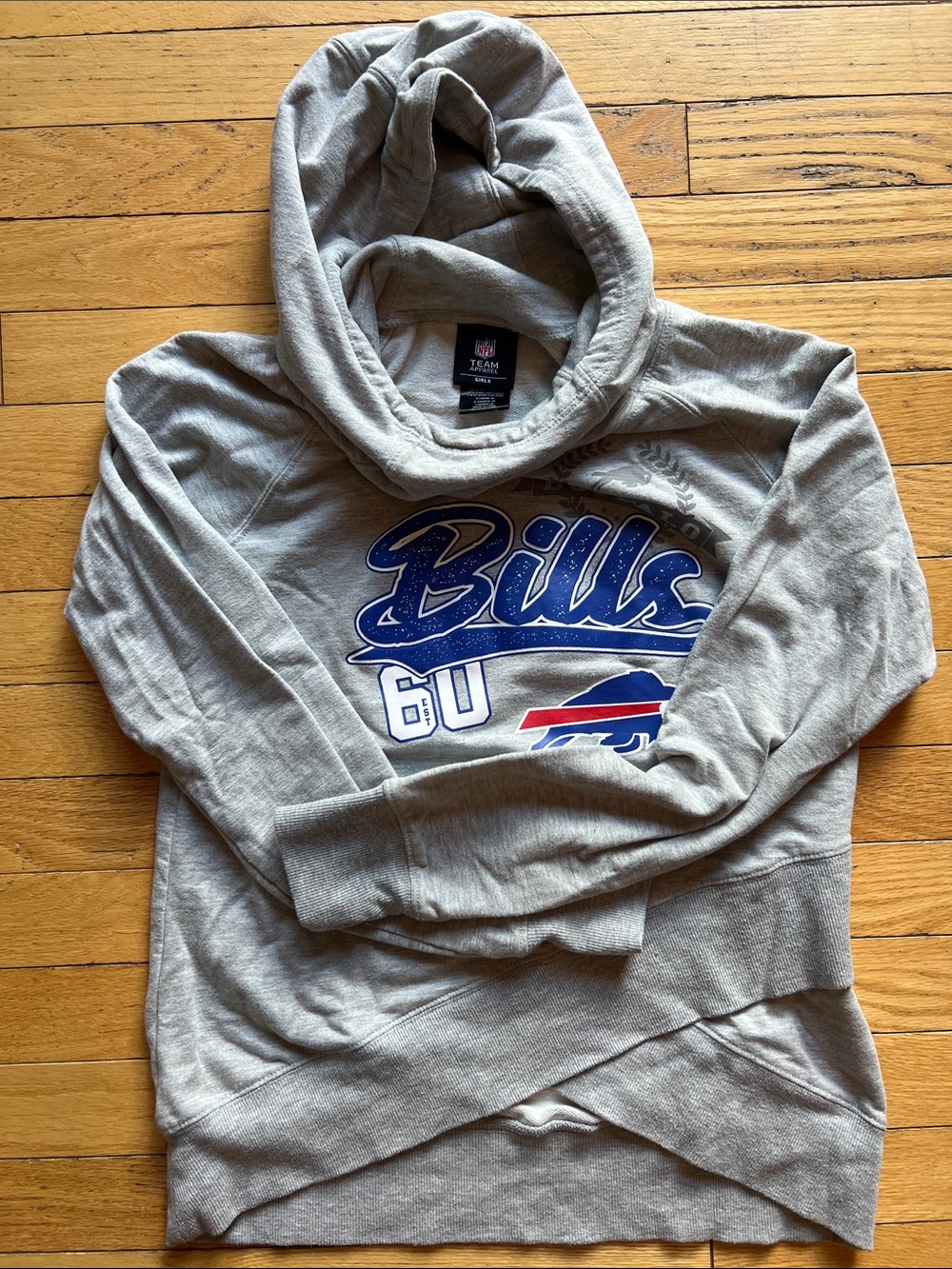 NFL Bills Gray Pullover Hoodie Sweatshirt - Team Graphic Girls- size XL